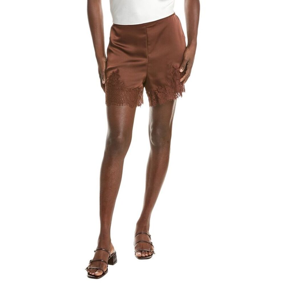 Reveriee Womens  Satin Short, Brown